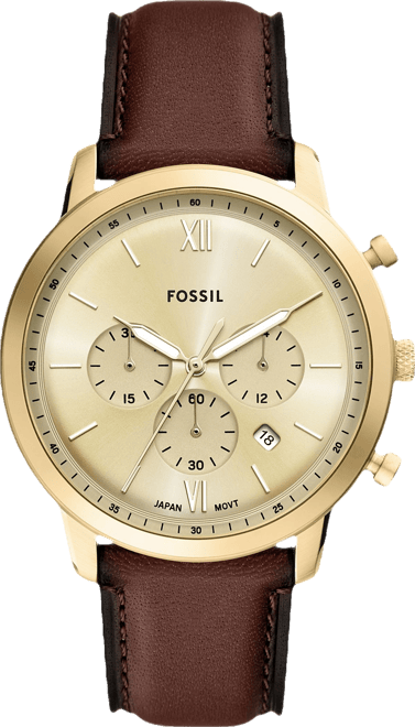 Men's Neutra Chronograph Brown Leather Watch, 44mm