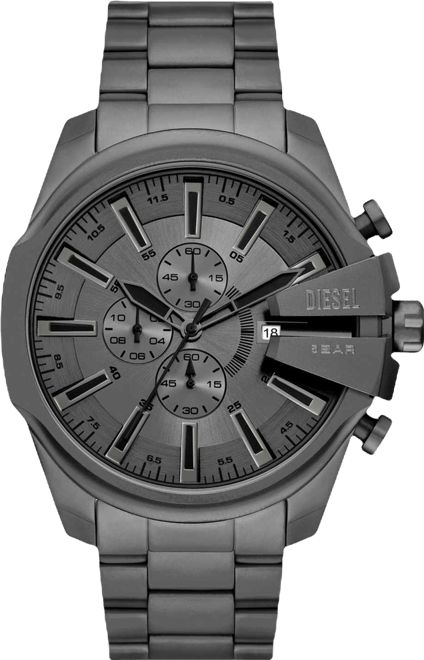Men's Mega Chief Slim Quartz Chronograph Gray Stainless Steel Watch, 48mm