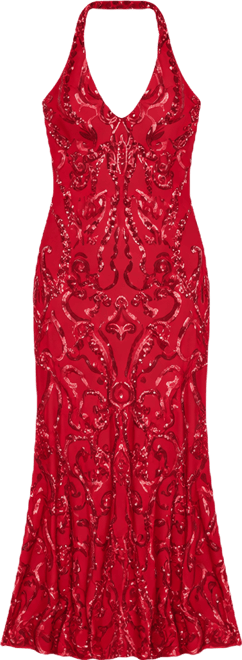 Juniors' Sequined Halter-Neck Evening Gown, Created for Macy's