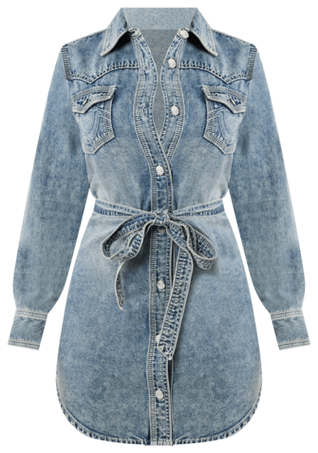 【TRUE RELIGION】★デニムワンピース★ BELTED DENIM DRESS True Religion Women's Georgia Shirt Belted Denim Dress - Macy's