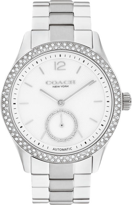 Women's Brooks Automatic Silver Tone Stainless Steel Bracelet Watch, 38mm