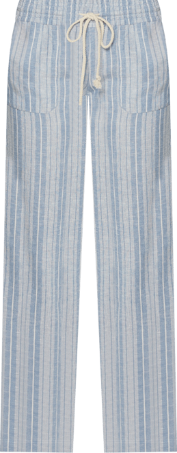 Juniors' Oceanside Striped Wide-Leg Beach Pants
