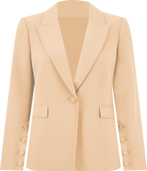 Plus Size Single-Button Crepe Blazer