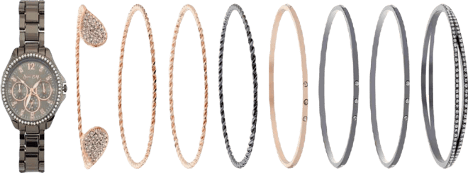 Women's Quartz Gun Tone Metal Alloy Watch, 34mm