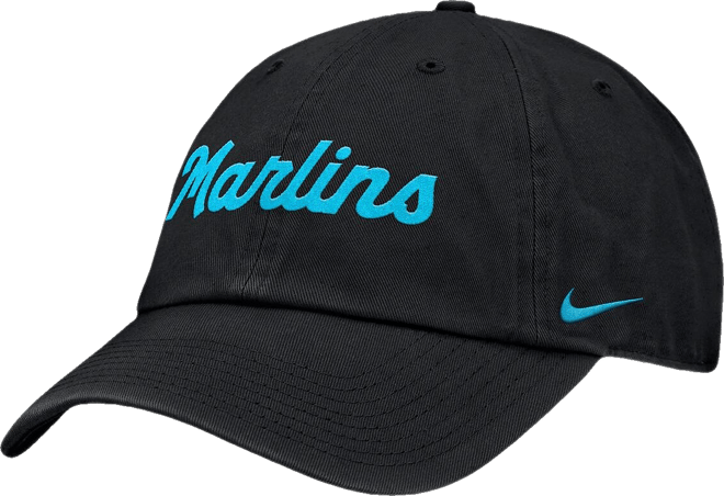 Women's Black Miami Marlins Club Adjustable Hat