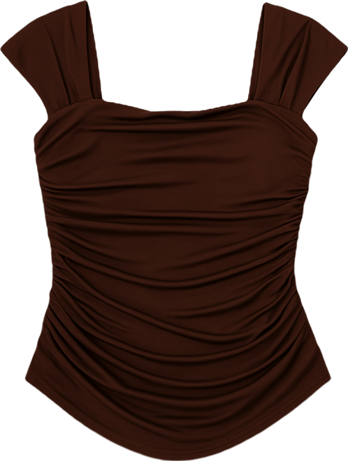 Women's Thick Strap Draped Detail Blouse