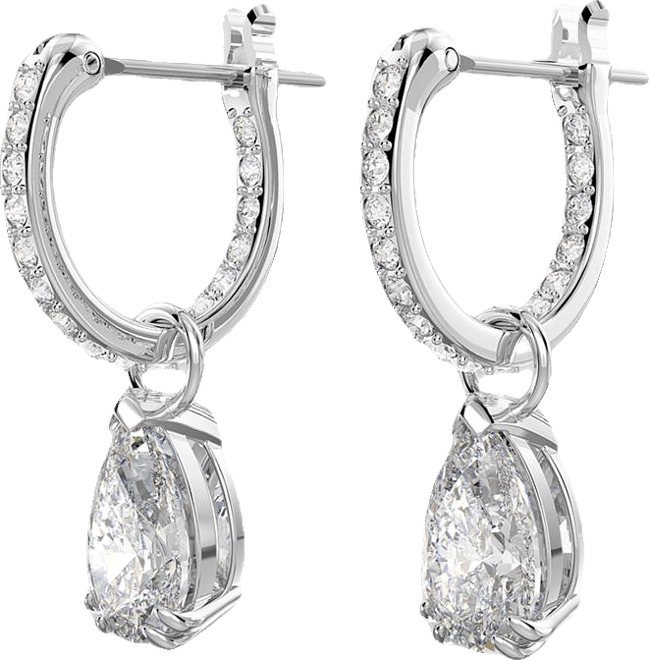 Swarovski Stilla Crystal Pear Dangle Hoop Earrings