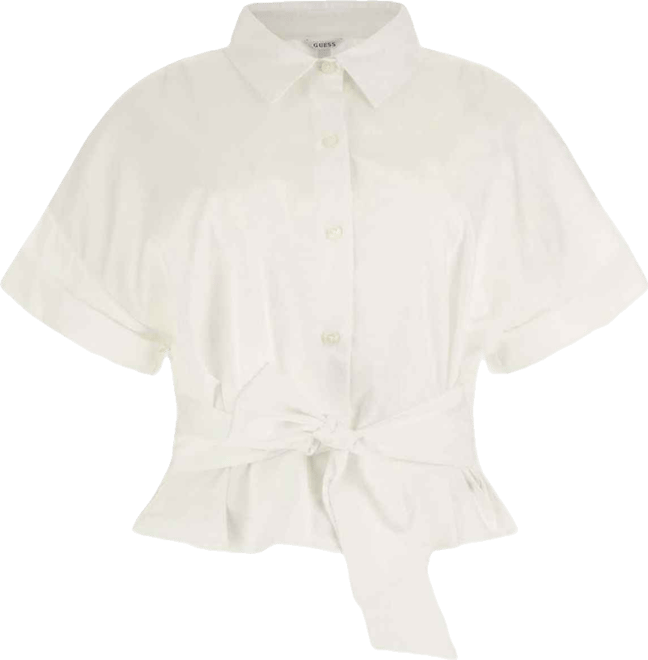 Women's Julie Solid Tie-Front Button-Down Top