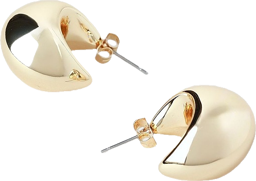 Round Hoop Earring in Gold