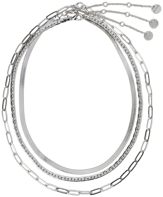 Chain 3 Layer Necklace in Silver