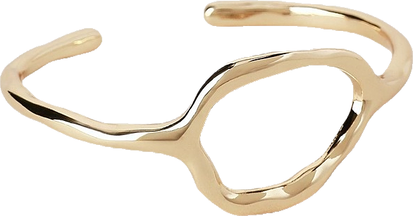 Irregular Cut Out Bangle in Gold