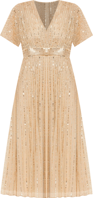 Women's A Line Embellished Short Sleeve Dress