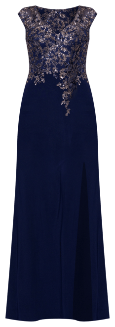 Women's Embellished V-Neck Sleeveless Gown