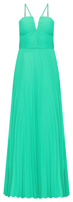 Women's V-Neck Pleated Sleeveless Gown