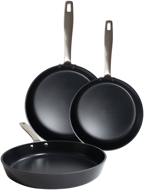 Maestro 3pc Premium Ceramic Nonstick Frying Pan Set (8", 9.5", 11" Pans)