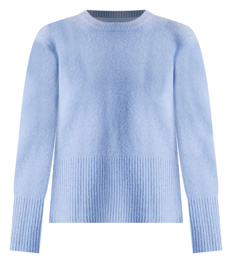 Recycled Poly Blend Crew Neck Knit in Cornflower
