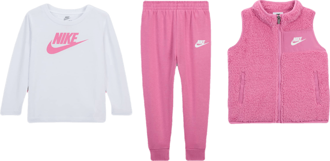 Nike Club Baby Long Sleeve T-Shirt, Vest, and Pants Set