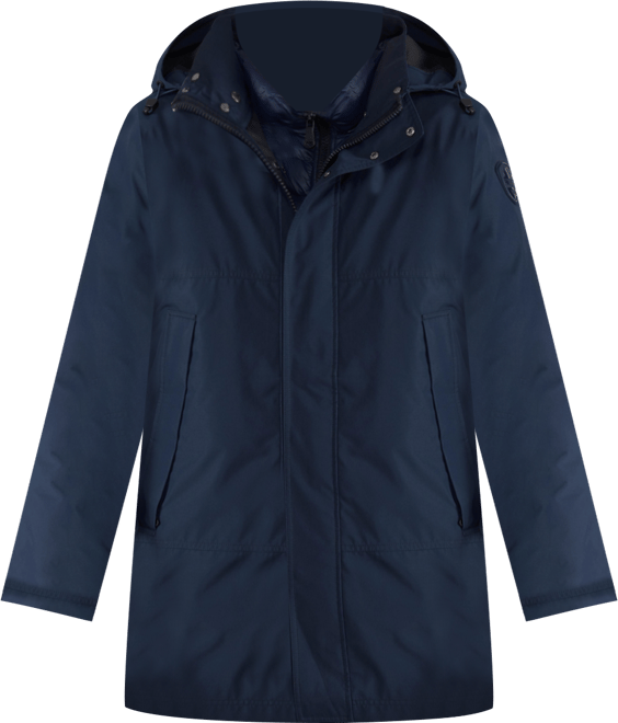 Men's Altair Mid Length Parka with Welded Detail and Detachable Hood