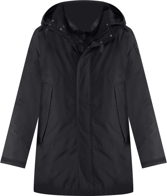 Men's Altair Mid Length Parka with Welded Detail and Detachable Hood