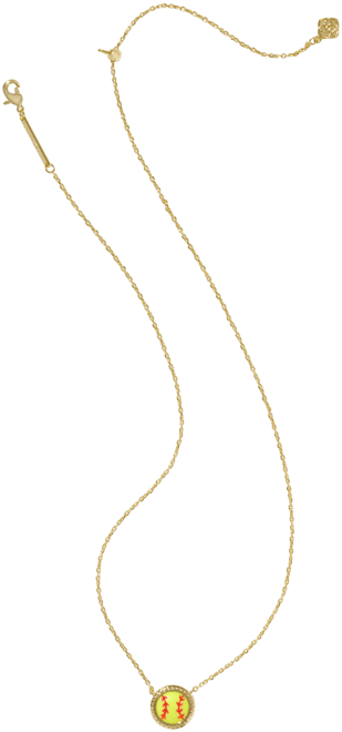 14k Gold-Plated Magnesite Softball 19" Pendant Necklace