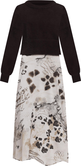 Women's 2-in-1 slip dress animal print