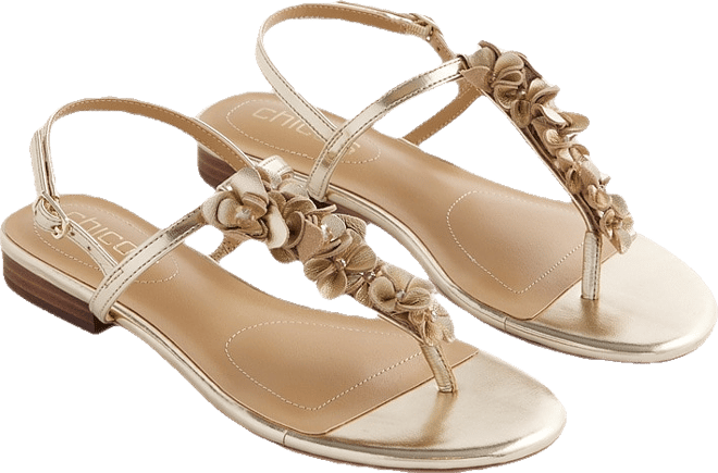 Sioux Flower T-Strap Sandals