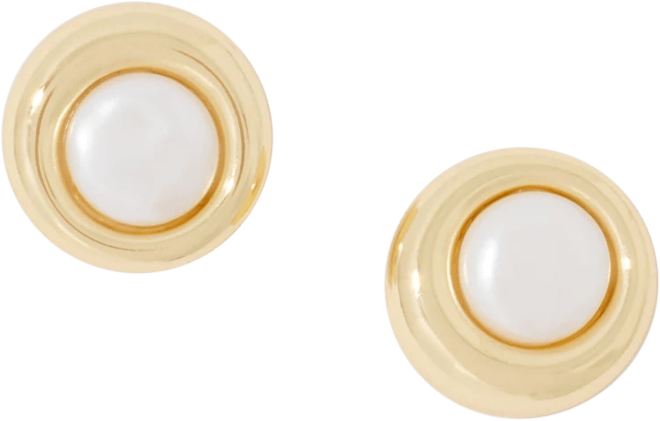 Gold + Pearl Stud Earrings