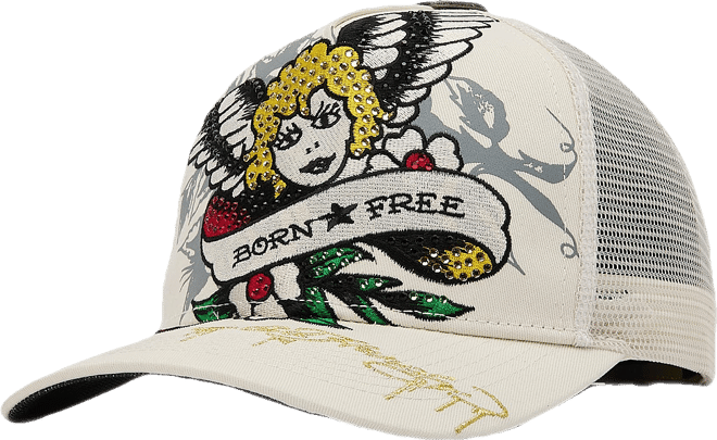 Ed Hardy Cherub Rhinestone Trucker Hat – DTLR