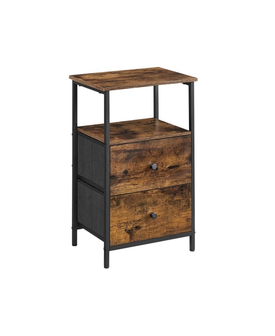 Nightstand With 2 Drawers, 2 Drawer Dresser For Bedroom, Side Table With 2 Fabric Drawers