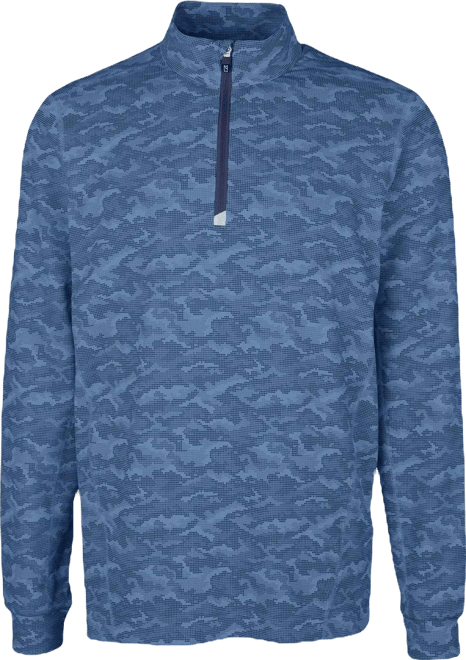 Big & Tall Traverse Camo Print Stretch Quarter Zip Pullover Jacket