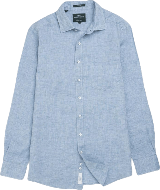 Rodd Gunn Men's Coromandel Linen Long Sleeve Slim Fit Shirt