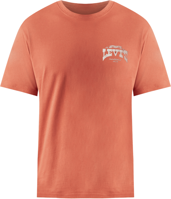 Men's Relaxed Fit Box Tab Short Sleeve Logo Graphic Crewneck T-Shirt