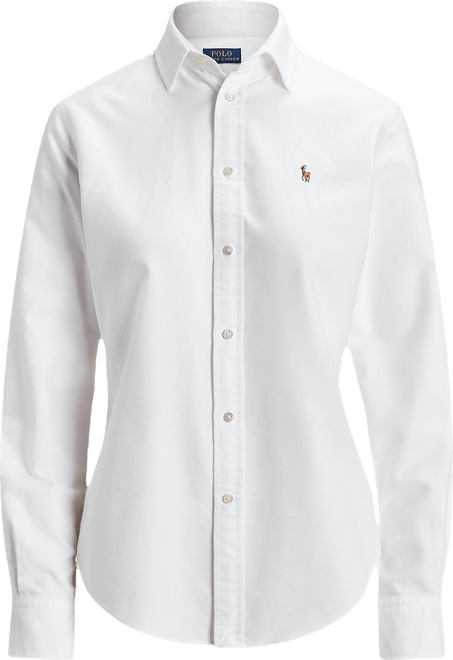 Polo Ralph Lauren Women's Slim-Fit Striped Oxford Shirt - Macy's