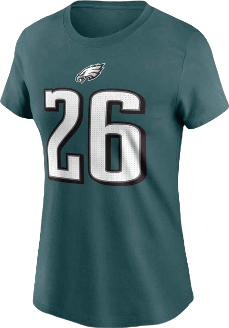 Women's Saquon Barkley Midnight Green Philadelphia Eagles Player Name Number T-Shirt