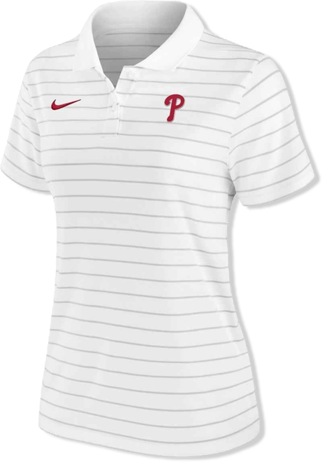 Women's White Philadelphia Phillies Authentic Collection Victory Performance Polo Shirt