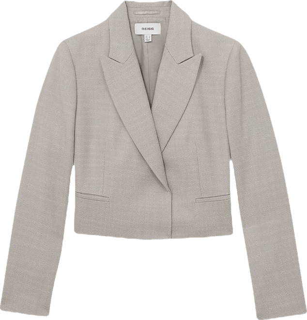 REISS Harper Textured Cropped Blazer | Bloomingdale's
