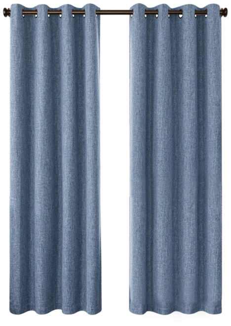 Linen Texture Blackout Grommet Curtains Pair(2 Panels), 52"×84"