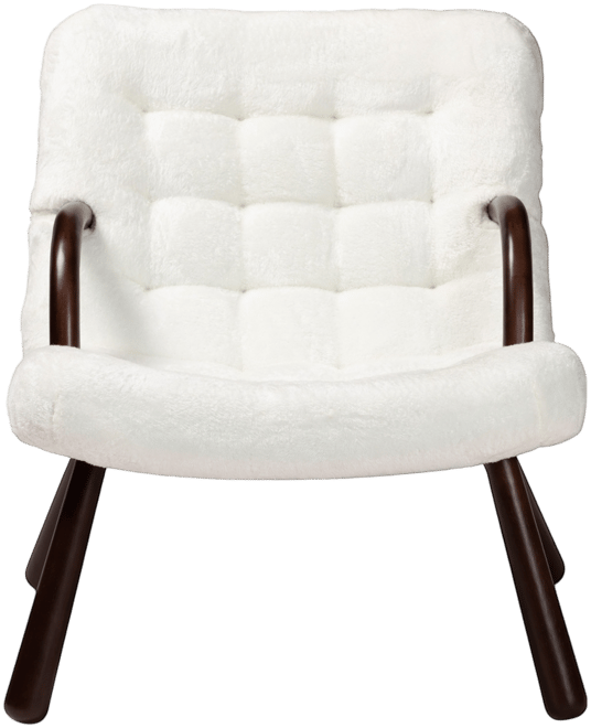 26.8" Eisa Modern and Contemporary Sherpa Upholstered Accent Chair