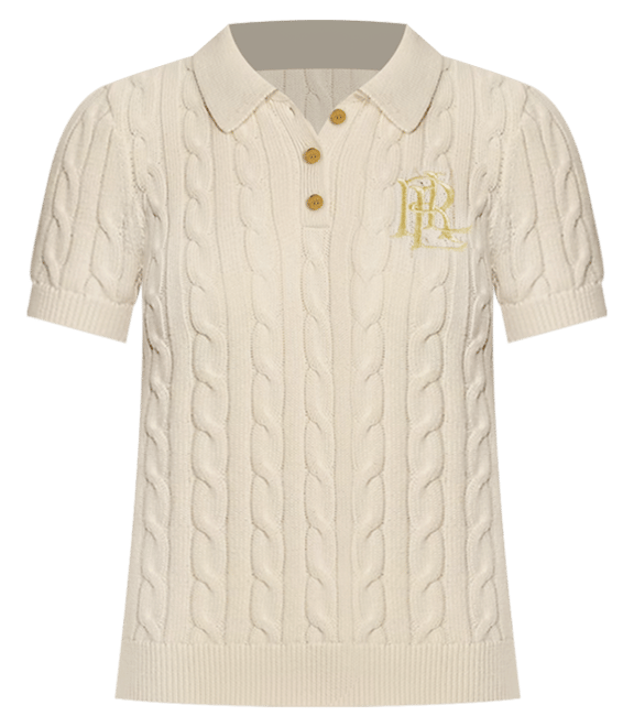 Women's Cable-Knit Polo Shirt