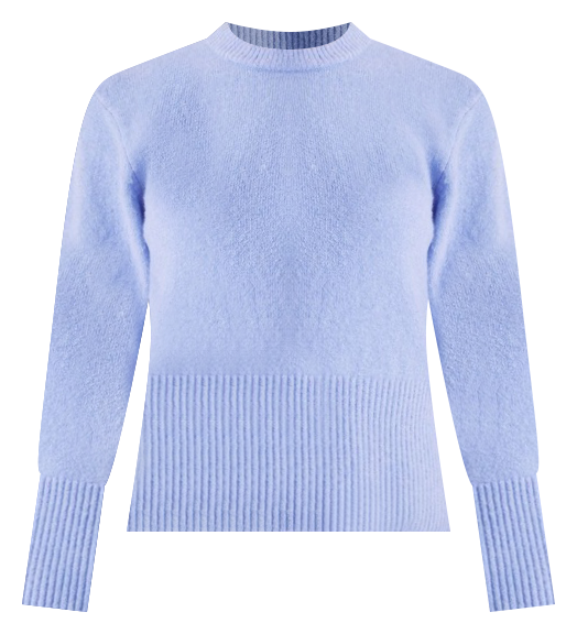 Recycled Poly Blend Crew Neck Knit in Cornflower
