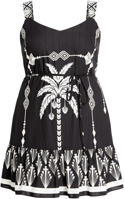 Plus Size Peta Border Print Dress