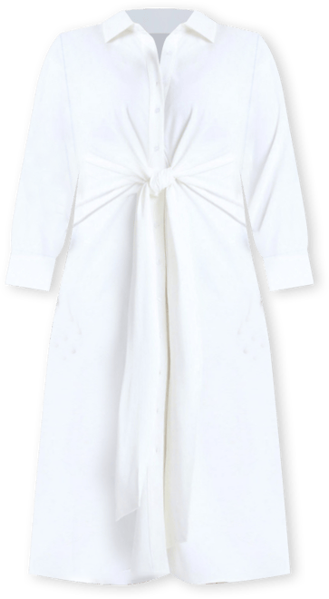 Women's Plus Size Tie Front Oversized Shirt Dress