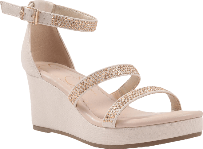 Little and Big Girls Asha Karli Dress Wedge Sandals