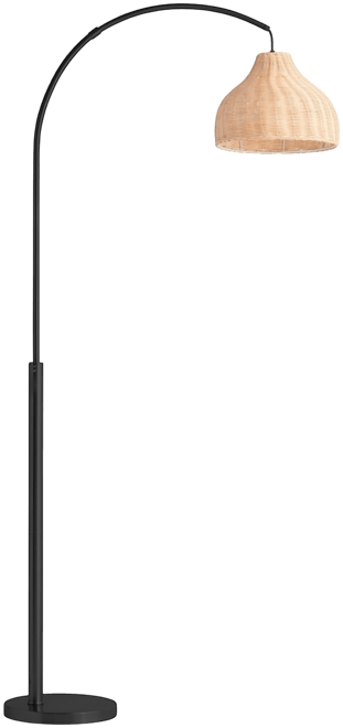 Lark 75 in. Boho Wicker Led Floor Lamp with Rattan Empire Shade