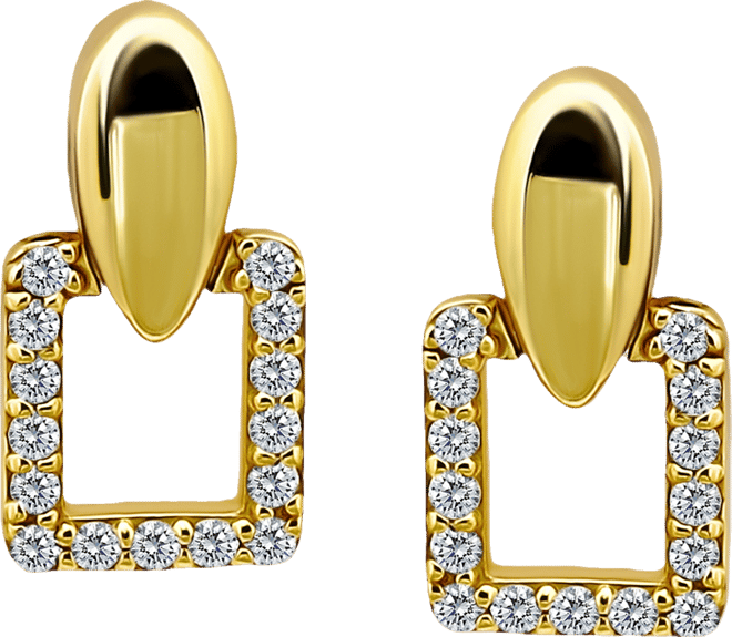 Cubic Zirconia Square Earrings (3/4 ct. t.w.) in 18k Gold over Sterling Silver (Also Available in Sterling Silver)