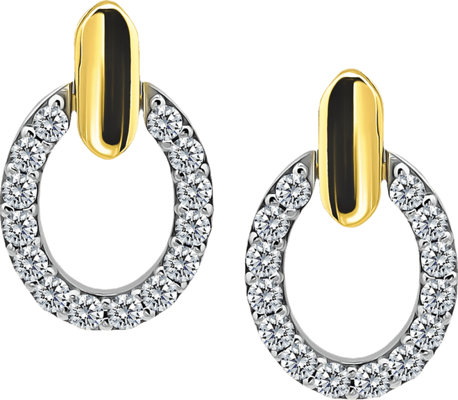 Cubic Zirconia Round Earrings (1-1/2 ct. t.w.) in 18k Gold over Sterling Silver (Also Available in Sterling Silver)