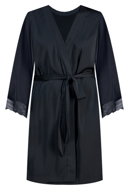 Women's Lace-Trim Stretch Satin Robe, Created for Macy's