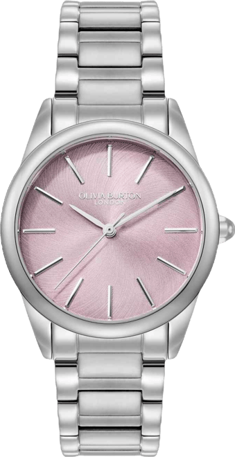 Women's Glowful Silver Tone Stainless Steel Bracelet Watch, 34mm