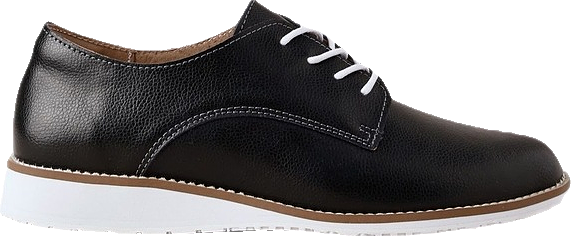 Flat Shoe in Black Leather