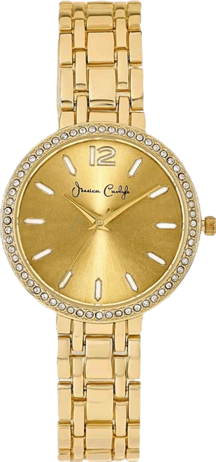 Women's Shiny Gold Tone Metal Alloy Analog Watch, 35mm